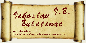 Vekoslav Buletinac vizit kartica